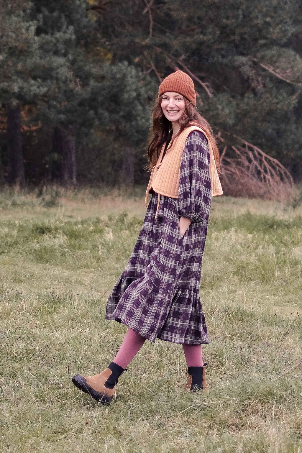 olive dress with brown boots Olive Dress & Blouse Women – Flora Child